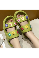 Sandales à plateforme à fleurs